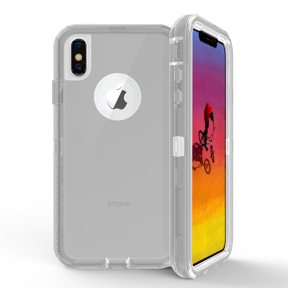 iPHONE Xs Max Transparent Clear Armor Robot Case (Smoke)
